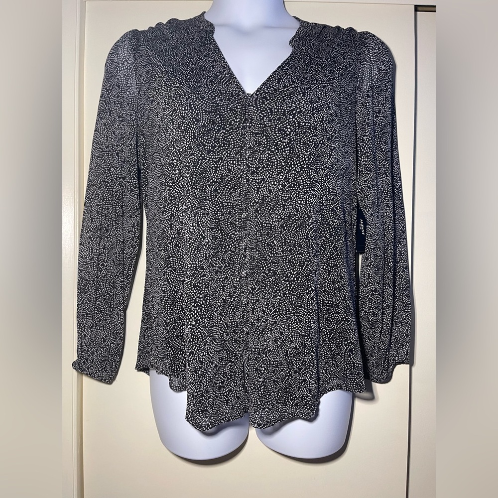 Black and White Patterned Women's Blouse Alfani size 0X